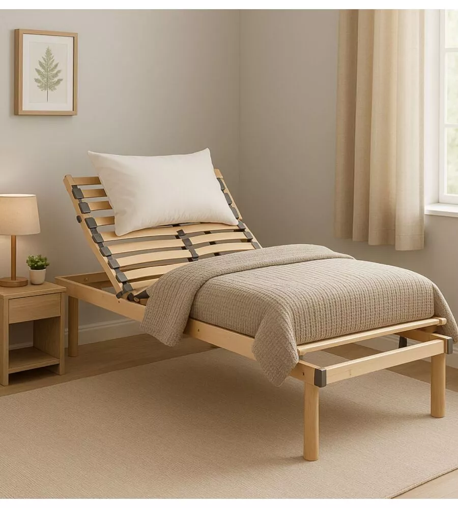 RETE SINGOLA DORMIR "ECO RELAX" MOTORIZZATA WIRELESS IN LEGNO 80X190 CM