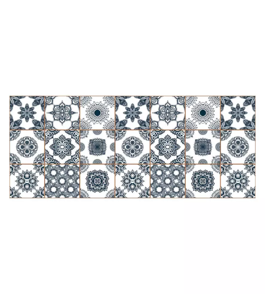 PASSATOIA IN VINILE "RUNNER" FANTASIA "SUMMER TILES", 120X50 CM
