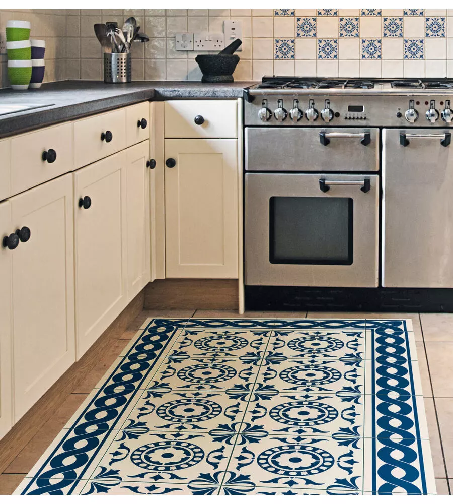 PASSATOIA IN VINILE "RUNNER" FANTASIA "TILE CARPET", 120X50 CM