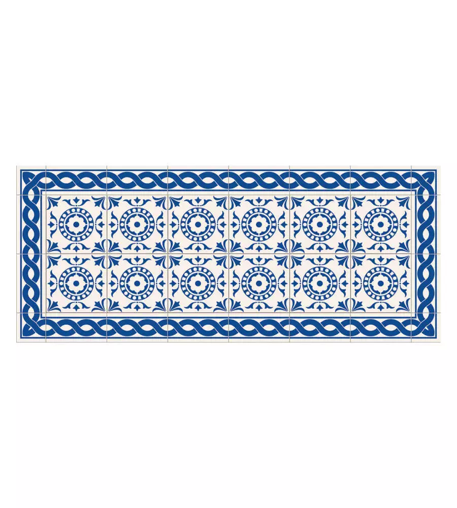 PASSATOIA IN VINILE "RUNNER" FANTASIA "TILE CARPET", 120X50 CM