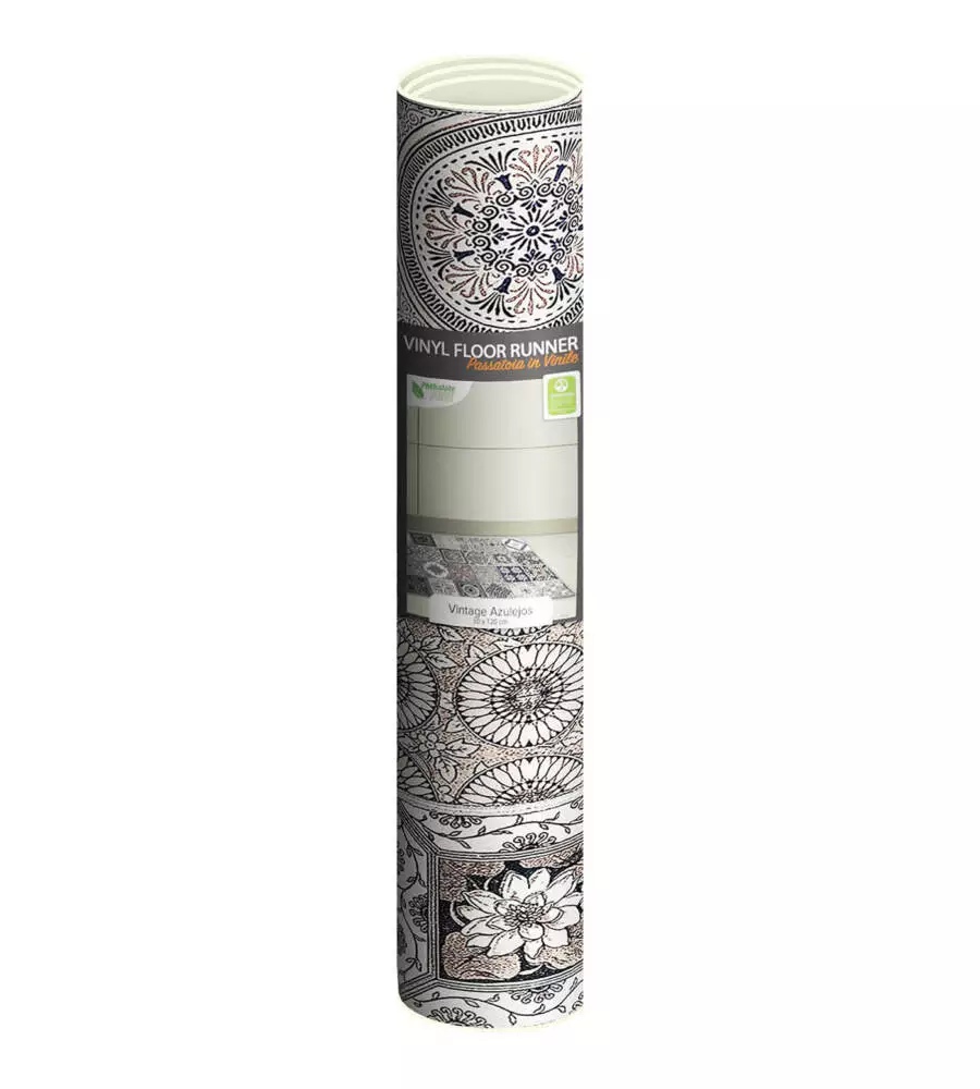 PASSATOIA IN VINILE "RUNNER" FANTASIA "AZULEJOS VINTAGE", 120X50 CM