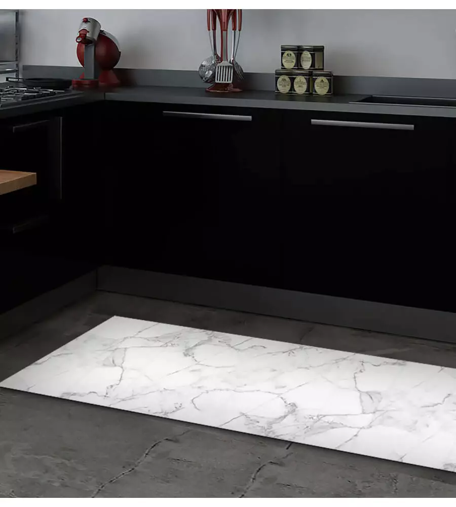 PASSATOIA IN VINILE "RUNNER" FANTASIA "WHITE MARBLE", 120X50 CM