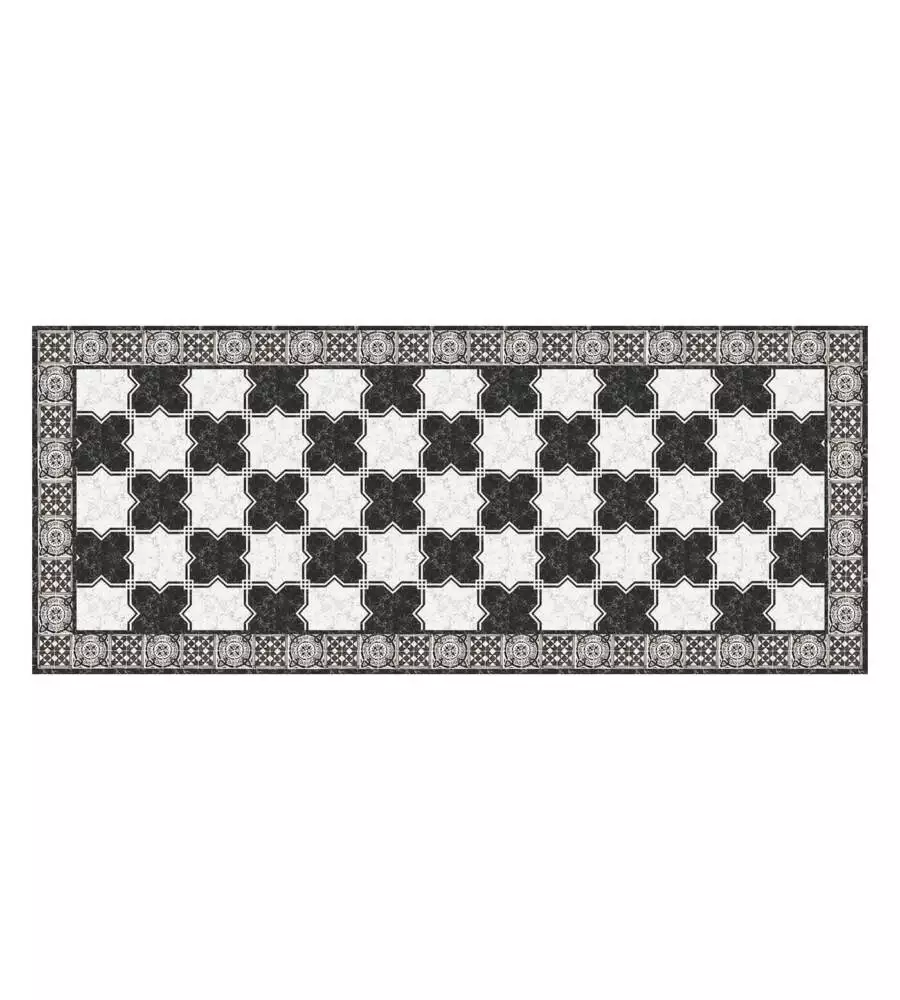 PASSATOIA IN VINILE "RUNNER" FANTASIA "MARBLE CHESS", 120X50 CM