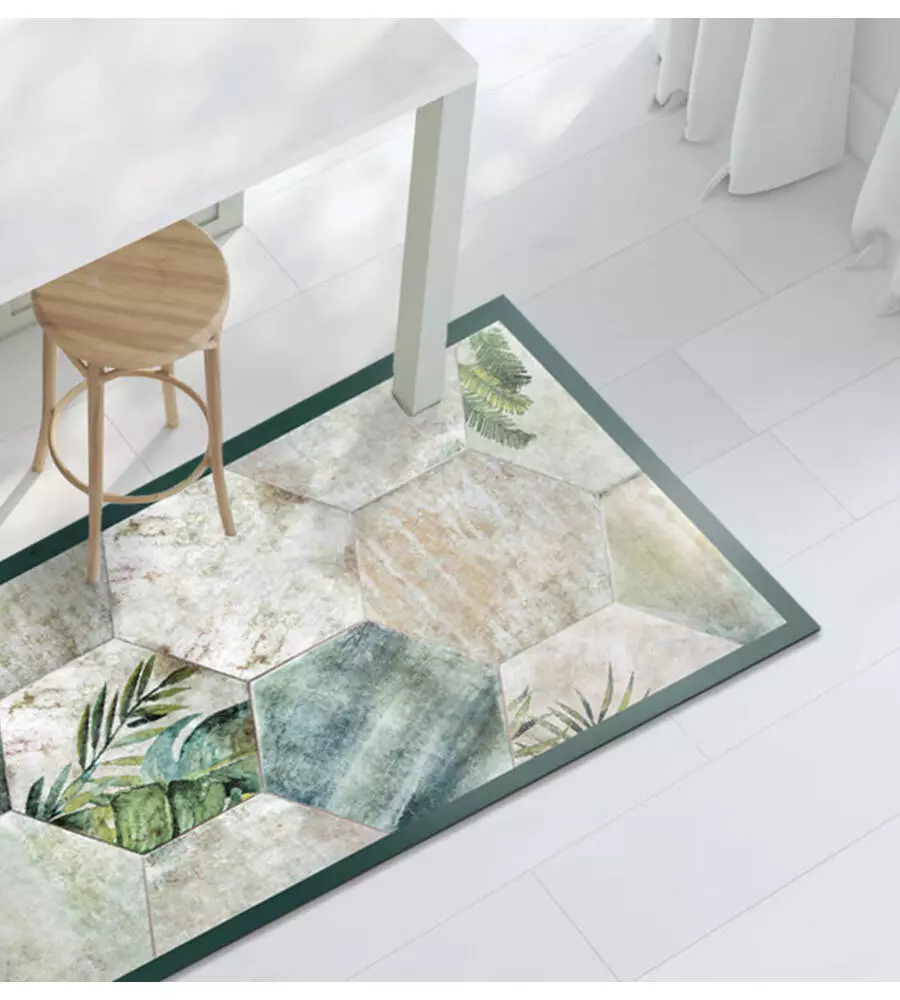 PASSATOIA IN VINILE "RUNNER" FANTASIA "TROPICAL COMPOSITION", 120X50 CM