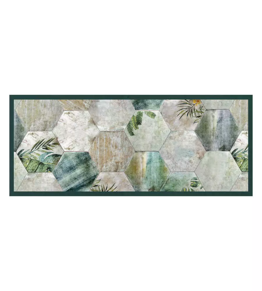 PASSATOIA IN VINILE "RUNNER" FANTASIA "TROPICAL COMPOSITION", 120X50 CM