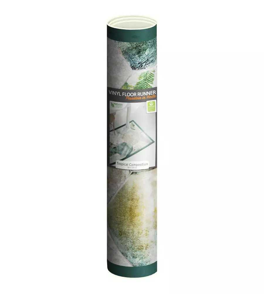 PASSATOIA IN VINILE "RUNNER" FANTASIA "TROPICAL COMPOSITION", 120X50 CM