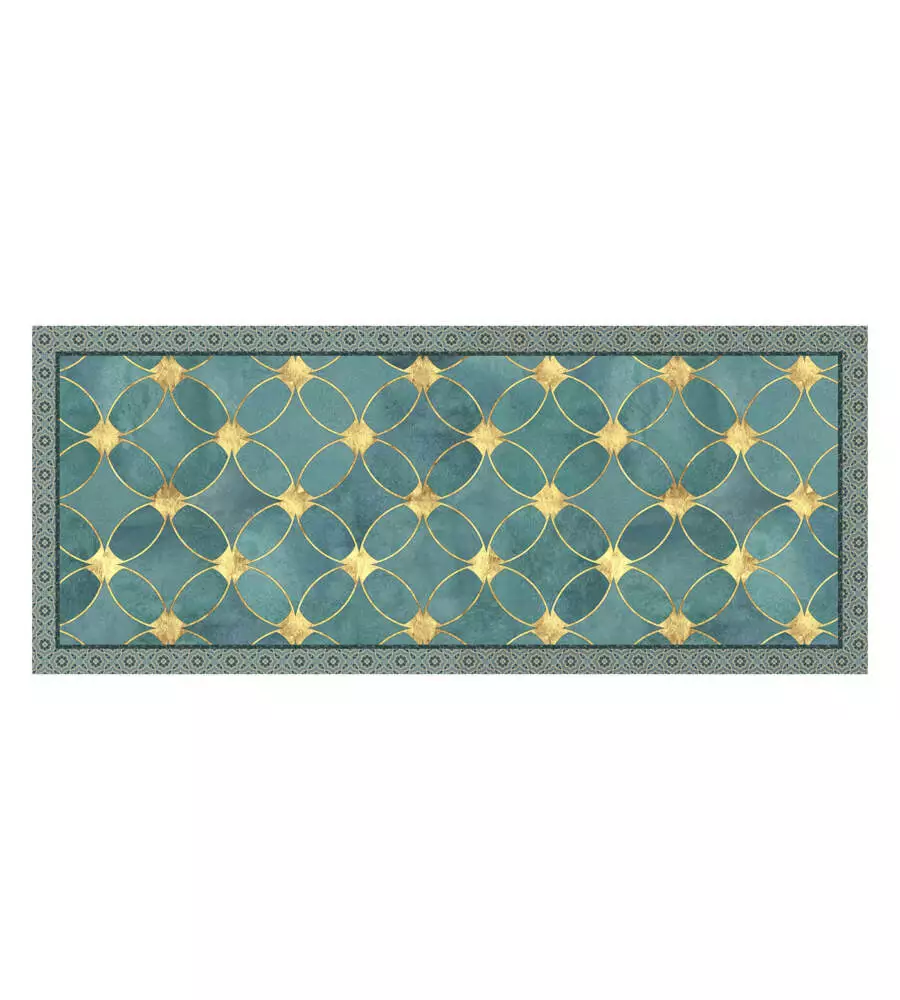 PASSATOIA IN VINILE "RUNNER" FANTASIA "GREEN GOLD", 120X50 CM