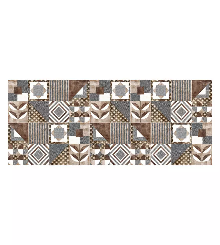 PASSATOIA IN VINILE "RUNNER" FANTASIA "BROWN CEMENTINE", 120X50 CM