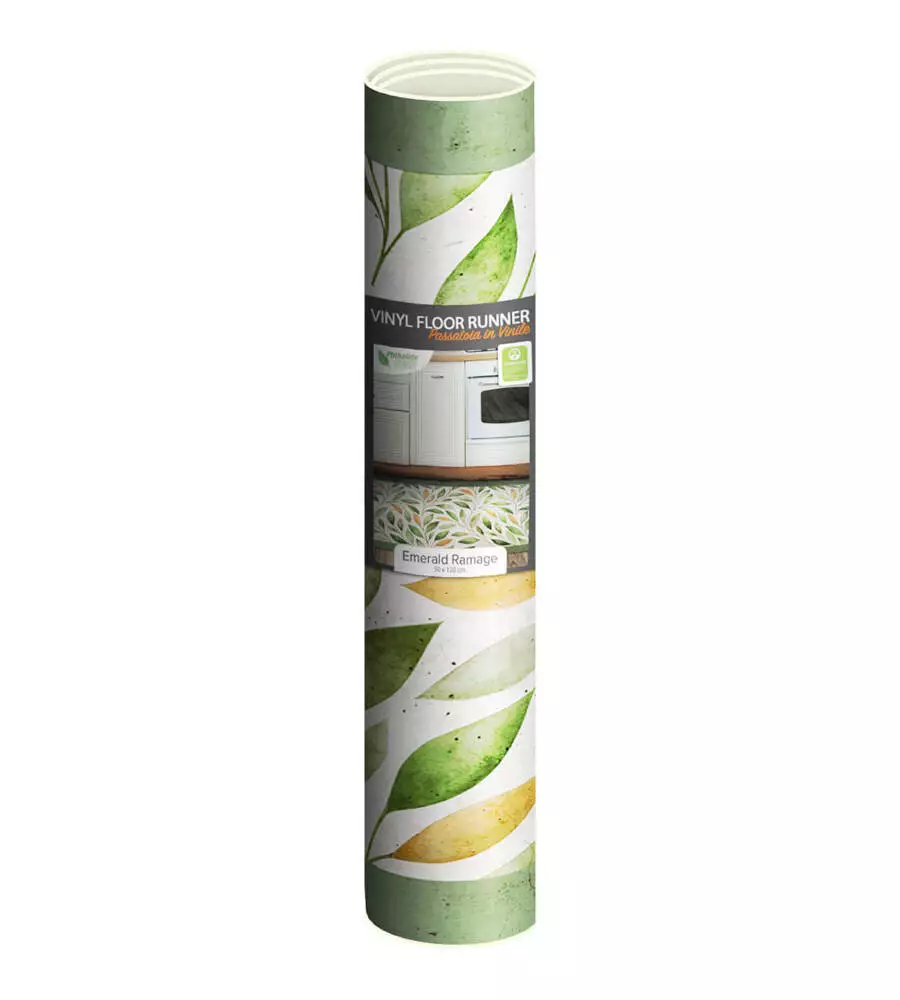 PASSATOIA IN VINILE "RUNNER" FANTASIA "EMERALD RAMAGE", 120X50 CM