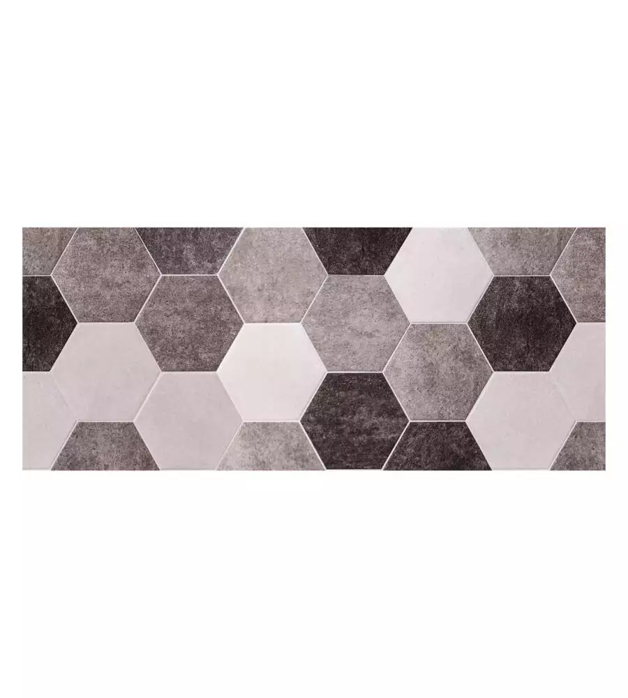 PASSATOIA IN VINILE "RUNNER" FANTASIA "ESAGONI GRIGI", 120X50 CM