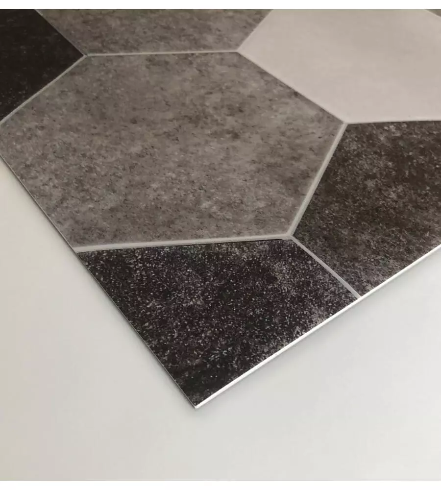PASSATOIA IN VINILE "RUNNER" FANTASIA "ESAGONI GRIGI", 120X50 CM