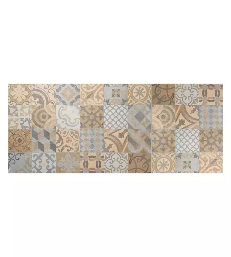 PASSATOIA IN VINILE "RUNNER" FANTASIA "CEMENTINE ARANCIONI", 120X50 CM