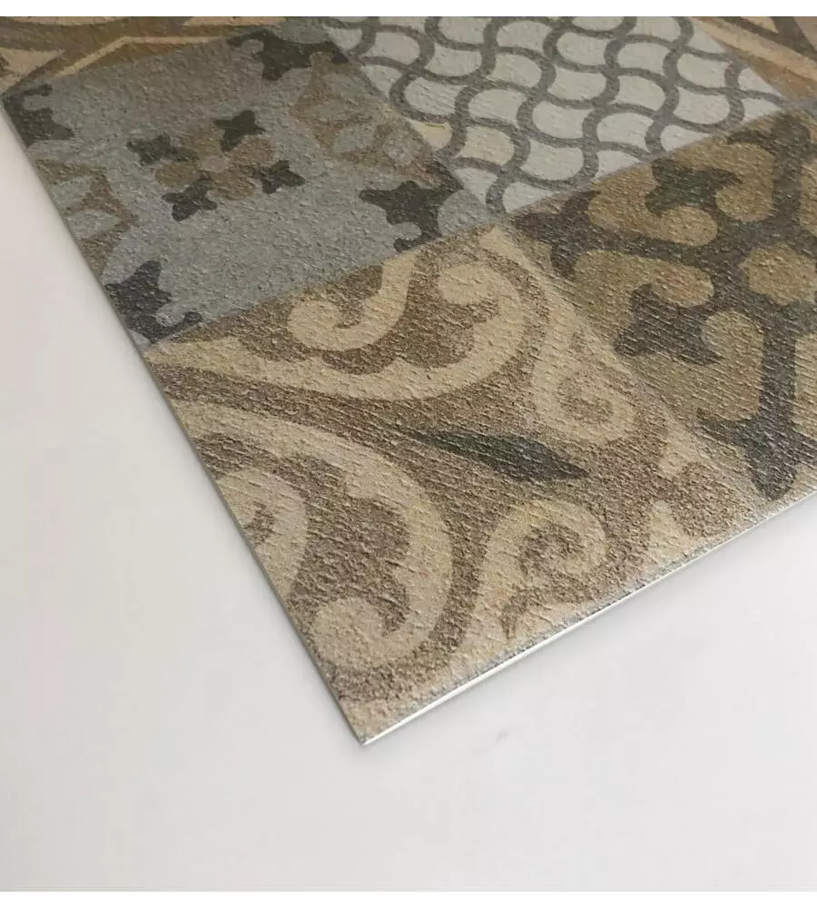 PASSATOIA IN VINILE "RUNNER" FANTASIA "CEMENTINE ARANCIONI", 120X50 CM