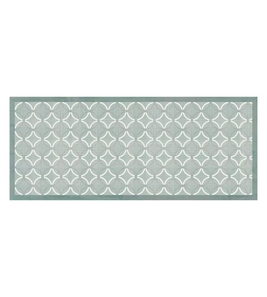 PASSATOIA IN VINILE "RUNNER" FANTASIA "OLD STYLE GREEN", 120X50 CM