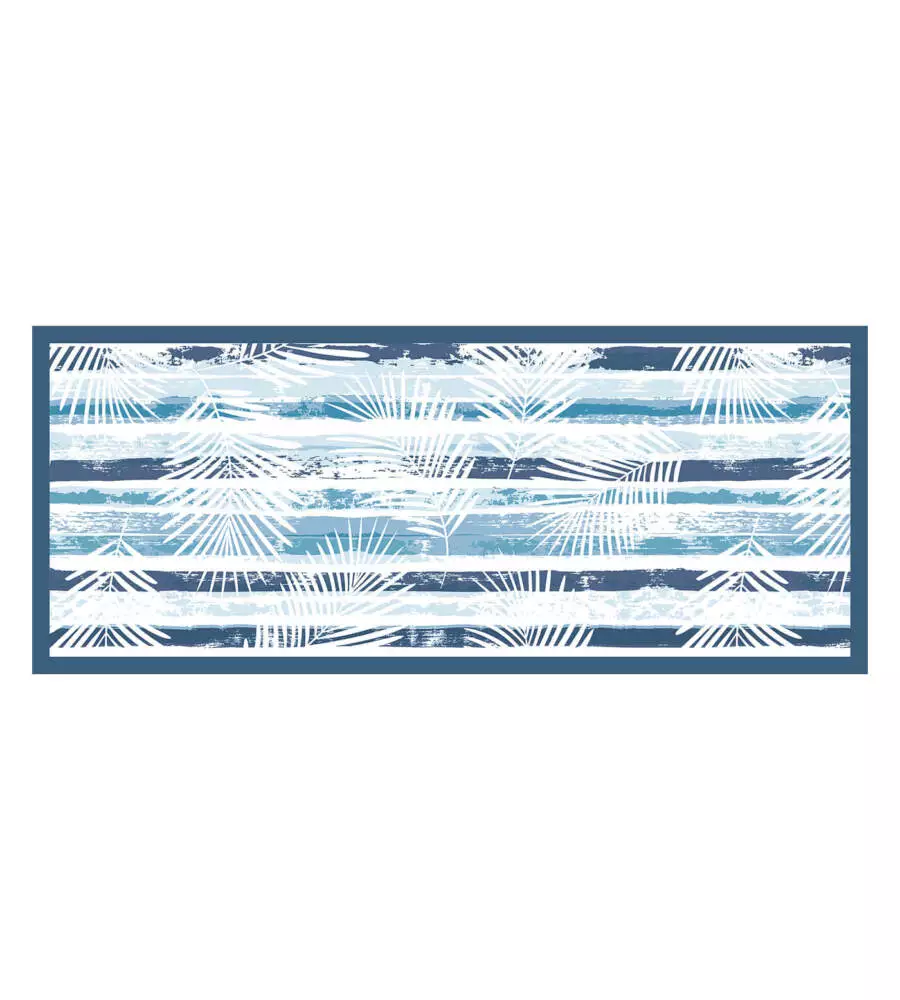 PASSATOIA IN VINILE "RUNNER" FANTASIA "BLUE TROPICAL", 120X50 CM