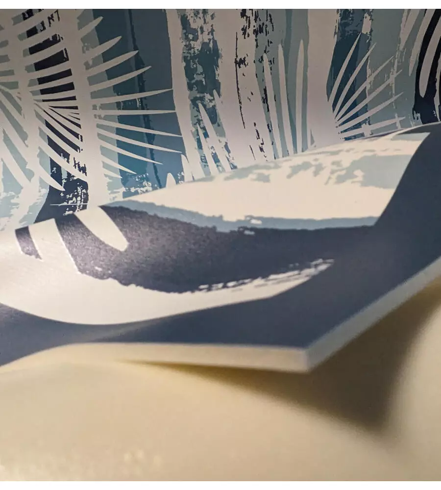 PASSATOIA IN VINILE "RUNNER" FANTASIA "BLUE TROPICAL", 120X50 CM