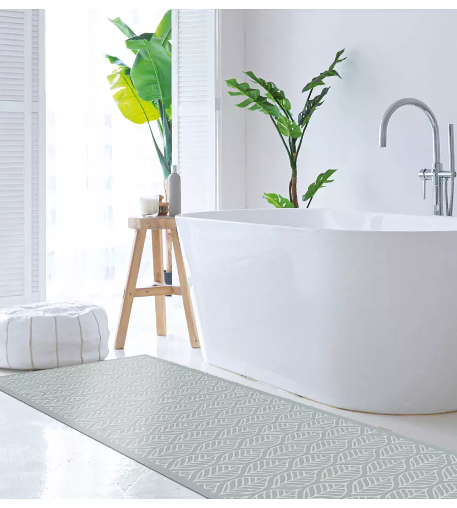 PASSATOIA IN VINILE "RUNNER" FANTASIA "LEAVES TEXTURE", 120X50 CM