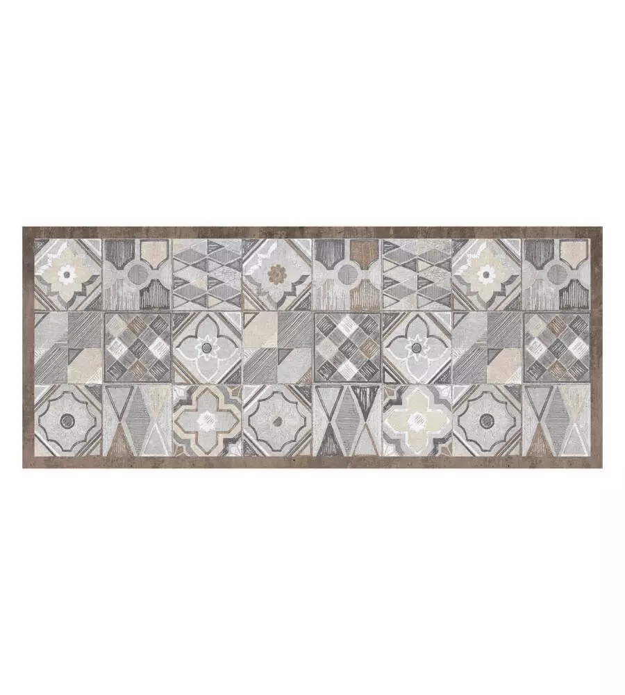 PASSATOIA IN VINILE "RUNNER" FANTASIA "HAND-DRAWN TILES", 120X50 CM
