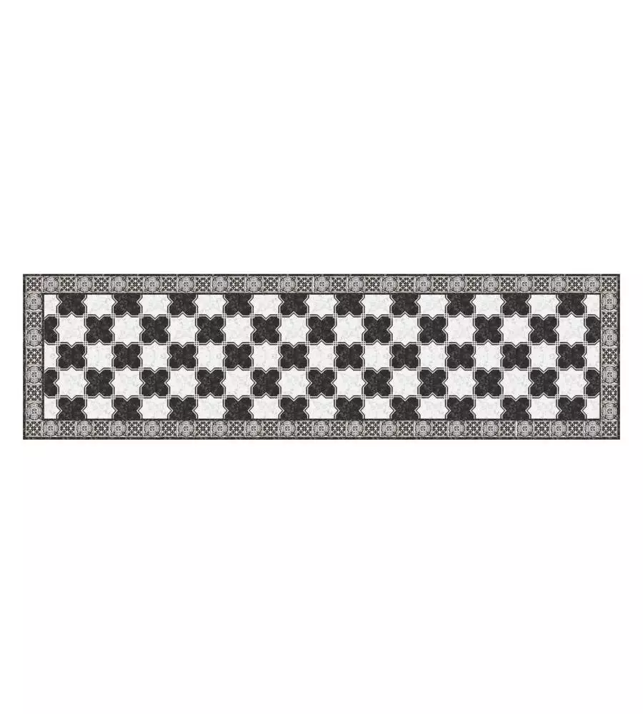 PASSATOIA IN VINILE "RUNNER" FANTASIA "MARBLE CHESS", 180X50 CM