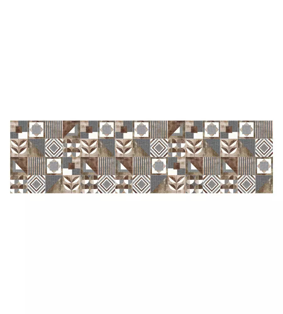 PASSATOIA IN VINILE "RUNNER" FANTASIA "BROWN CEMENTINE", 180X50 CM
