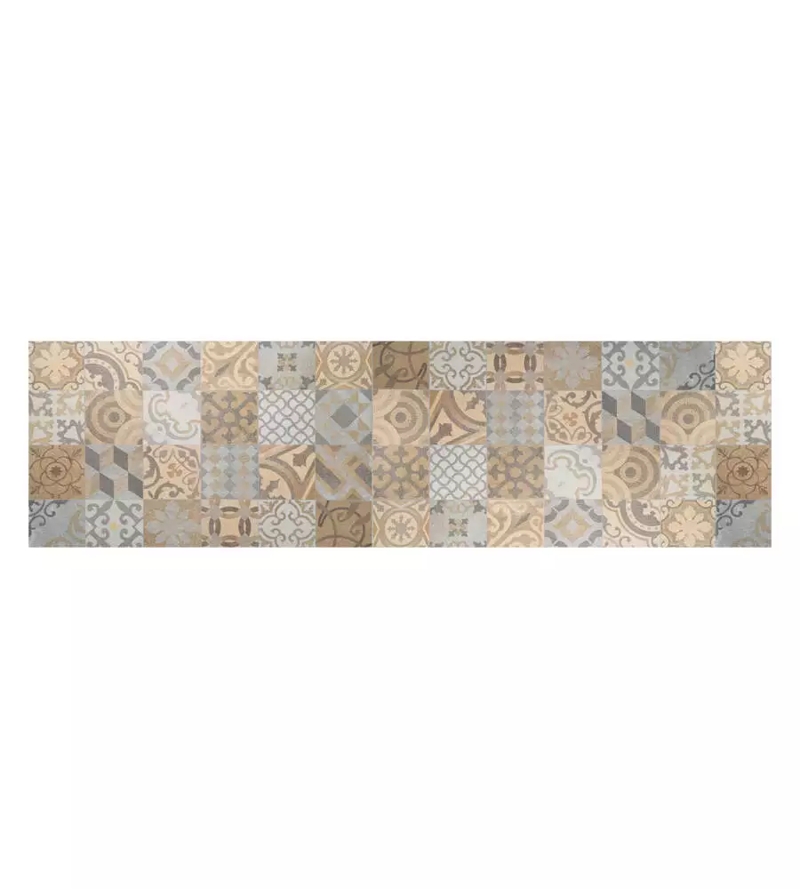 PASSATOIA IN VINILE "RUNNER" FANTASIA "CEMENTINE ARANCIONI", 180X50 CM