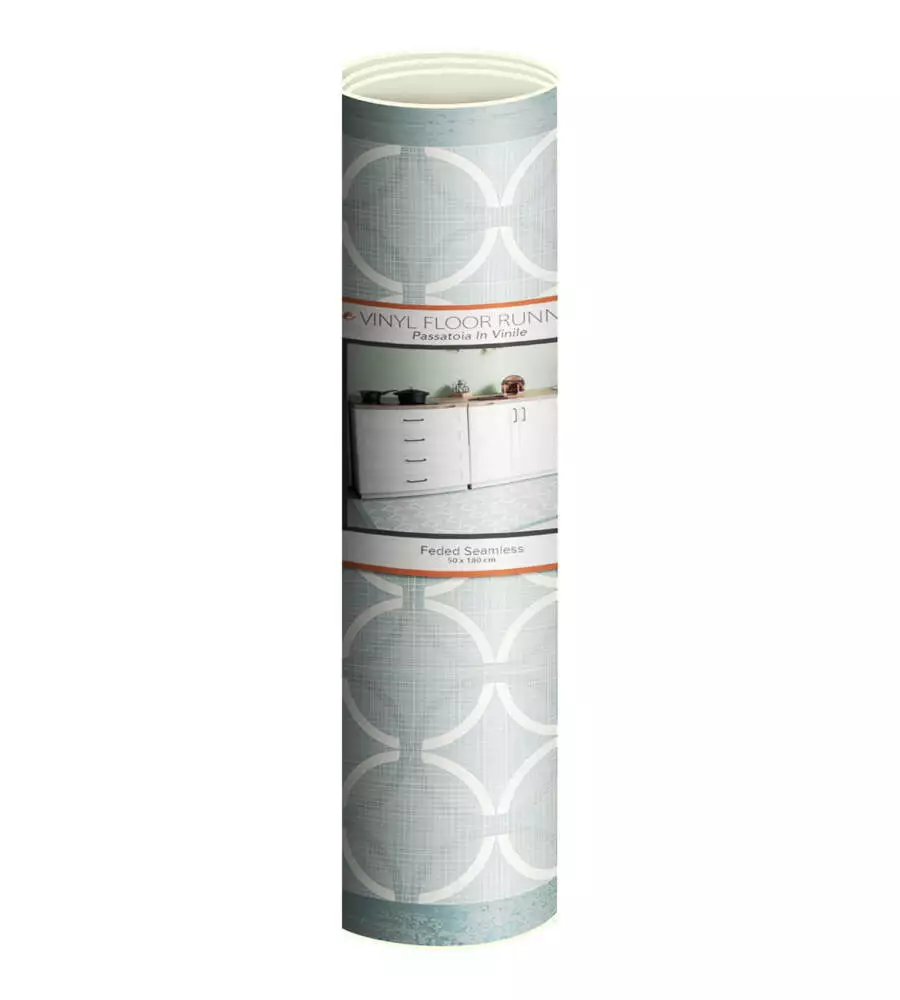 PASSATOIA IN VINILE "RUNNER" FANTASIA "OLD STYLE GREEN", 180X50 CM