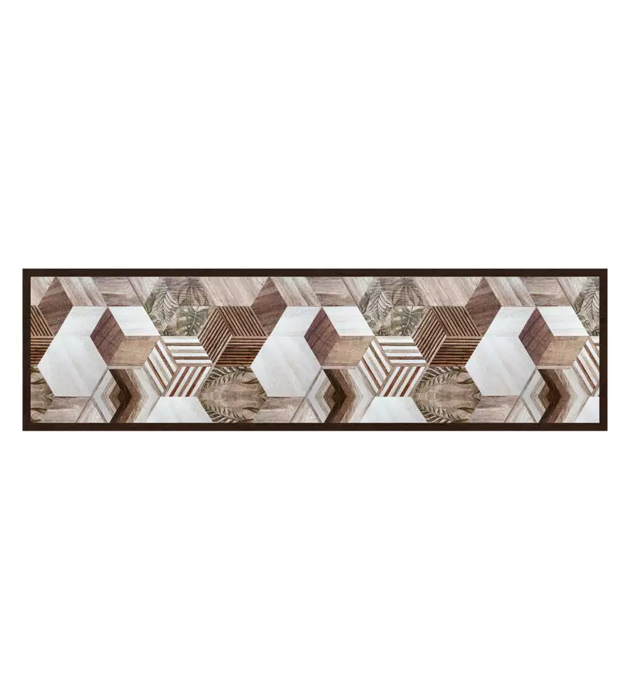 PASSATOIA IN VINILE "RUNNER" FANTASIA "TROPICAL HEXAGONS", 180X50 CM