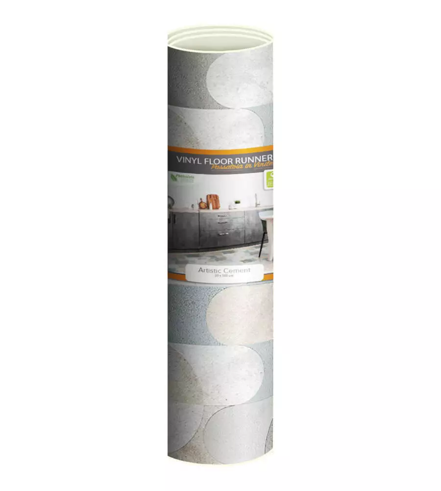 PASSATOIA IN VINILE "RUNNER" FANTASIA "ARTISTIC CEMENT", 180X50 CM