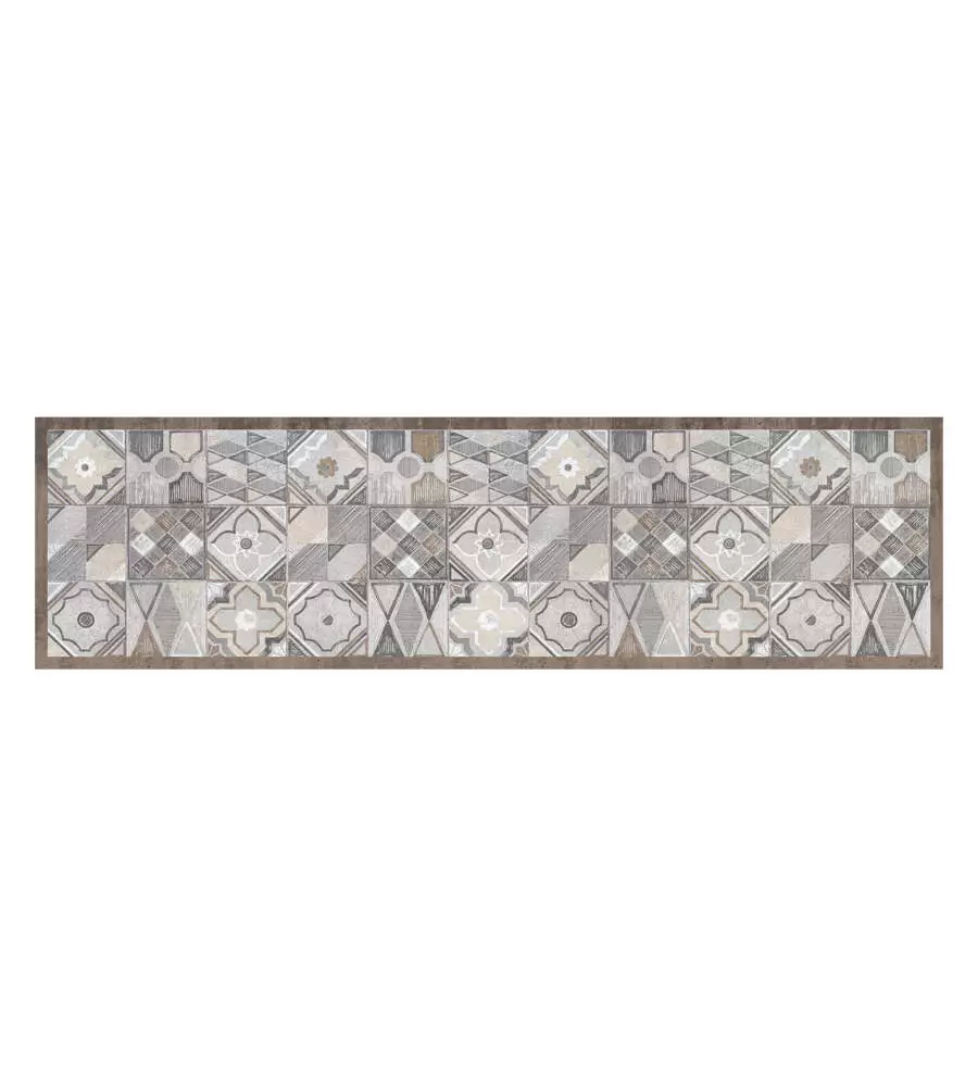 PASSATOIA IN VINILE "RUNNER" FANTASIA "HAND-DRAWN TILES", 180X50 CM