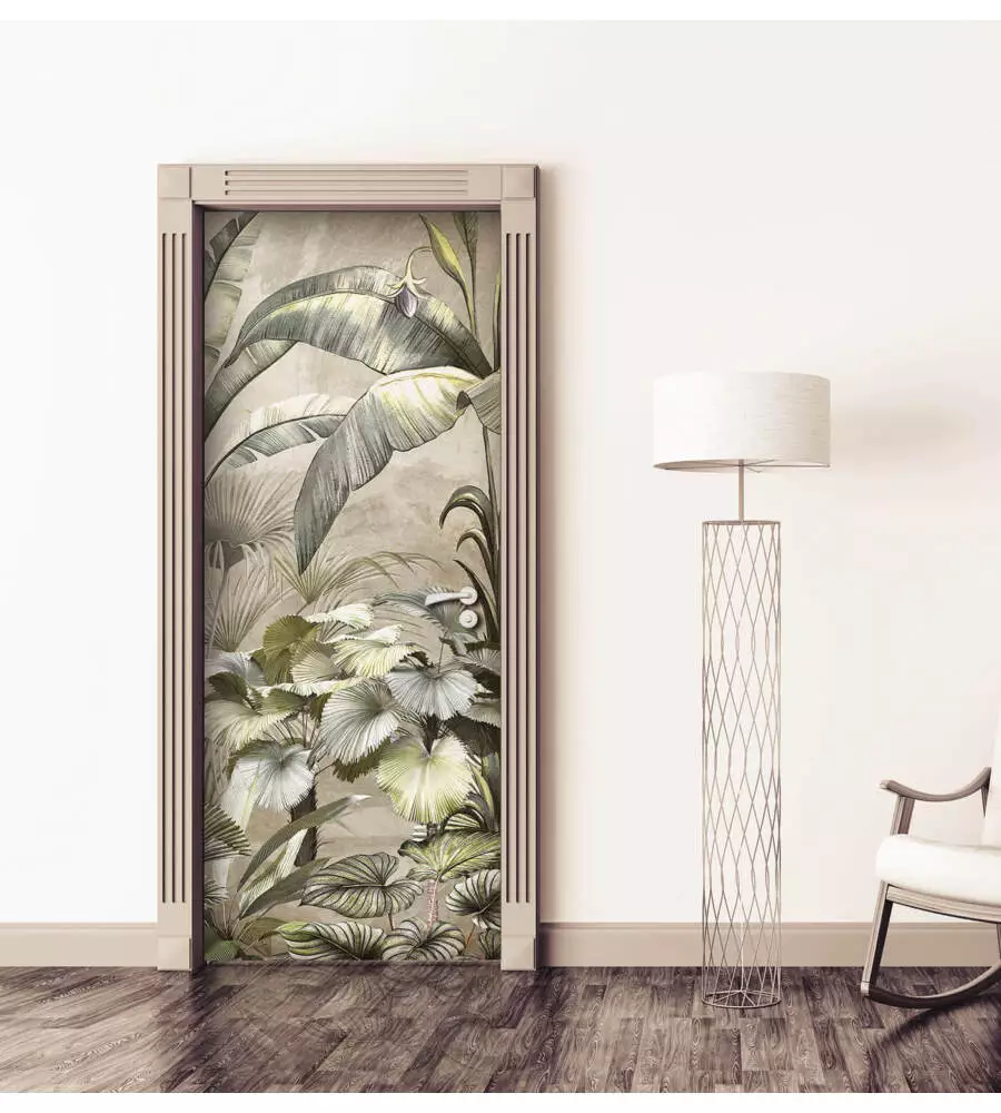 RIVESTIMENTO PER PORTA IN VINILE FANTASIA "SOGNO TROPICALE", 210X83 CM