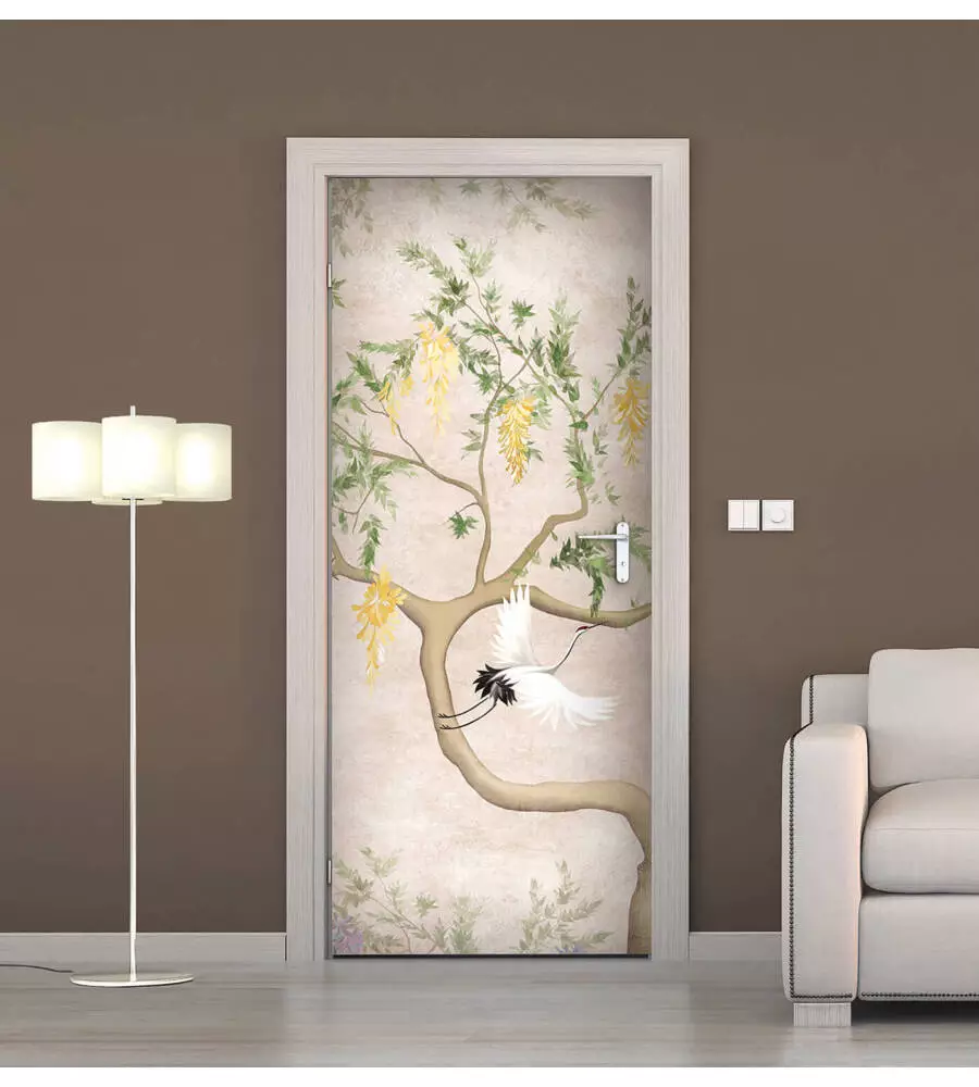 RIVESTIMENTO PER PORTA IN VINILE FANTASIA "TEXTURE GIAPPONESE", 210X83 CM