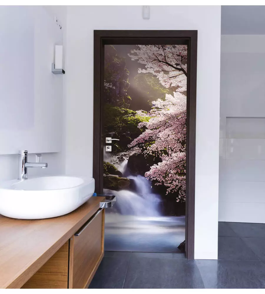 RIVESTIMENTO PER PORTA IN VINILE FANTASIA "FLOWERING STREAM", 210X83 CM