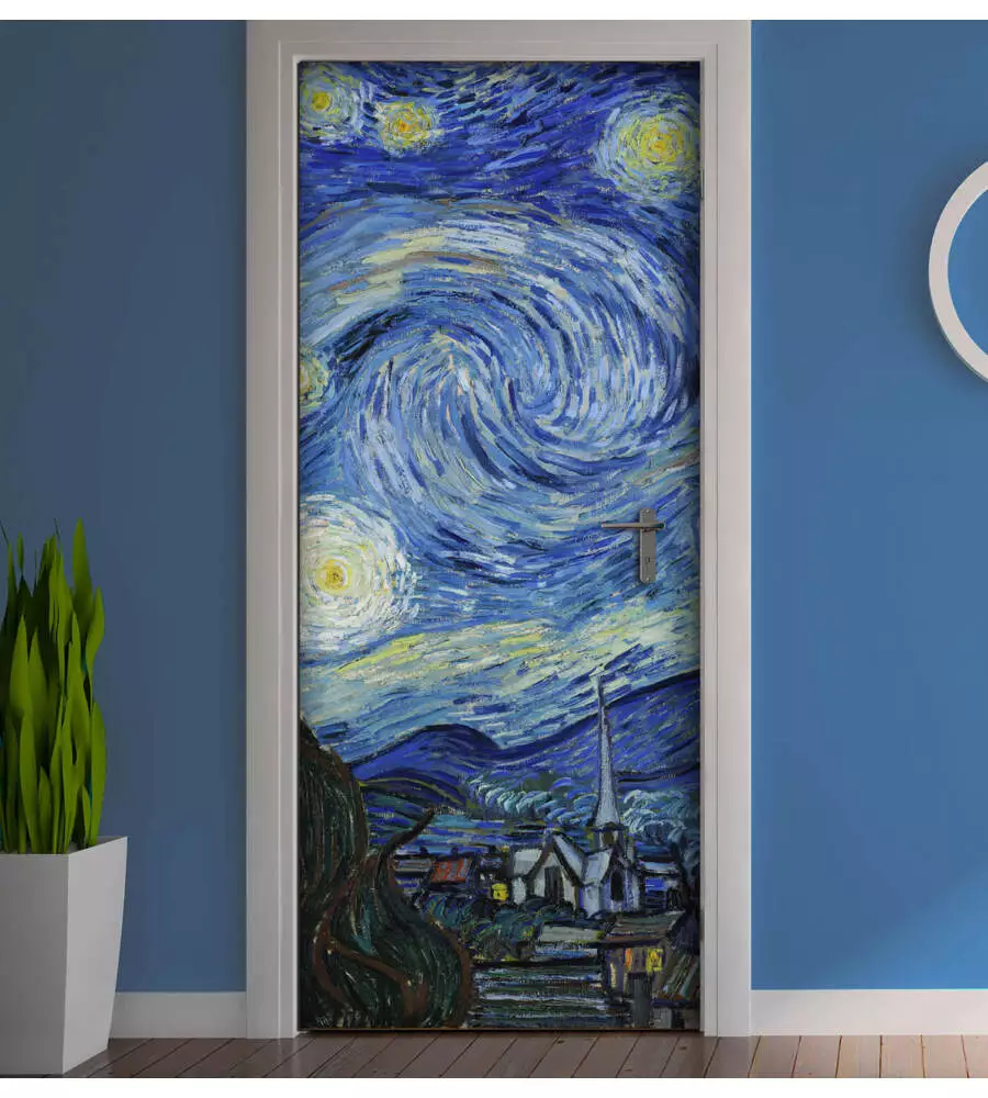 RIVESTIMENTO PER PORTA IN VINILE FANTASIA "STARRY NIGHT", 210X83 CM