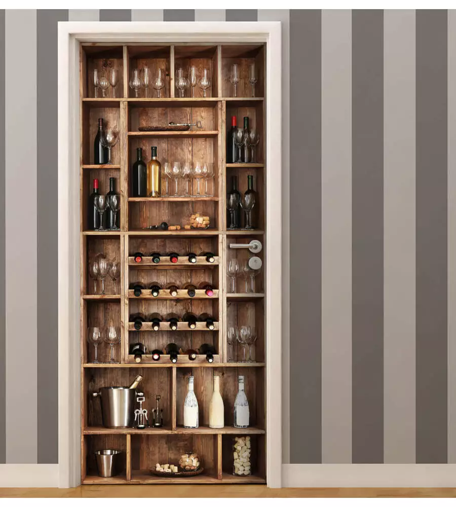 RIVESTIMENTO PER PORTA IN VINILE FANTASIA "WINE", 210X83 CM