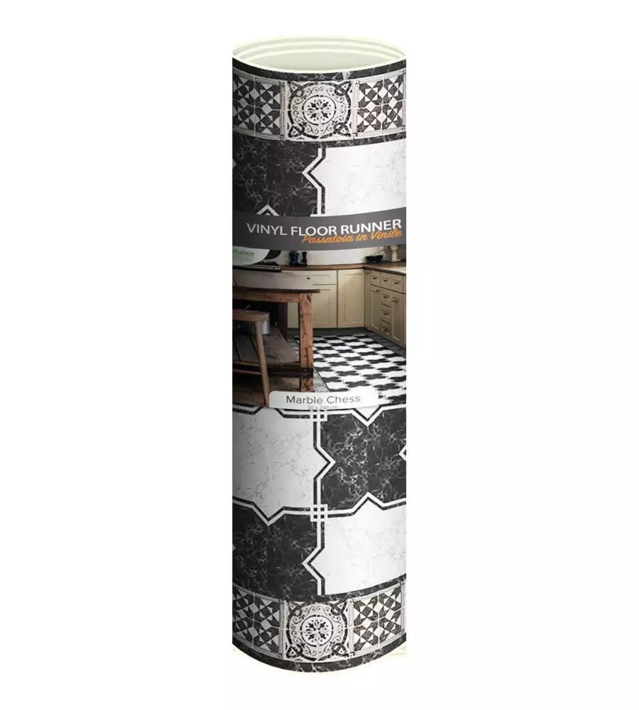 PASSATOIA IN VINILE "RUNNER" FANTASIA "MARBLE CHEES", 240X60 CM