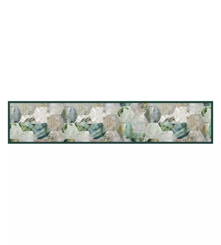 PASSATOIA IN VINILE "RUNNER" FANTASIA "TROPICAL COMPOSITION", 240X50 CM