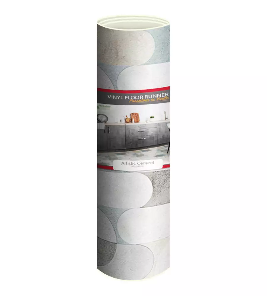 PASSATOIA IN VINILE "RUNNER" FANTASIA "ARTISTIC CEMENT", 240X50 CM