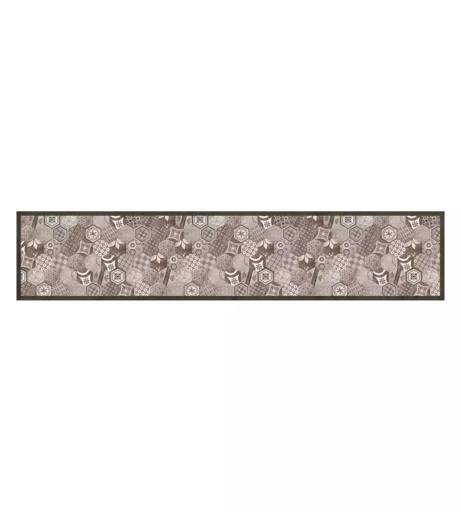 PASSATOIA IN VINILE "RUNNER" FANTASIA "HEXAGONAL GREEN TILES", 240X50 CM