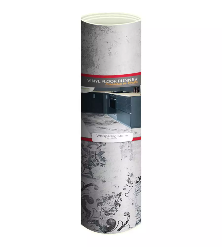 PASSATOIA IN VINILE "RUNNER" FANTASIA "WHISPERING STONES", 240X50 CM