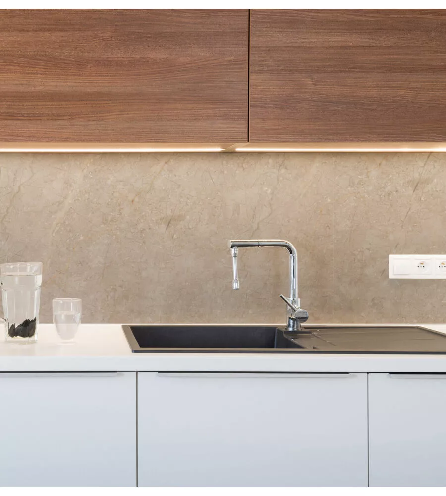 PARASCHIZZI ADESIVO DA CUCINA FANTASIA "TRAVERTINE STONE", 300X60 CM