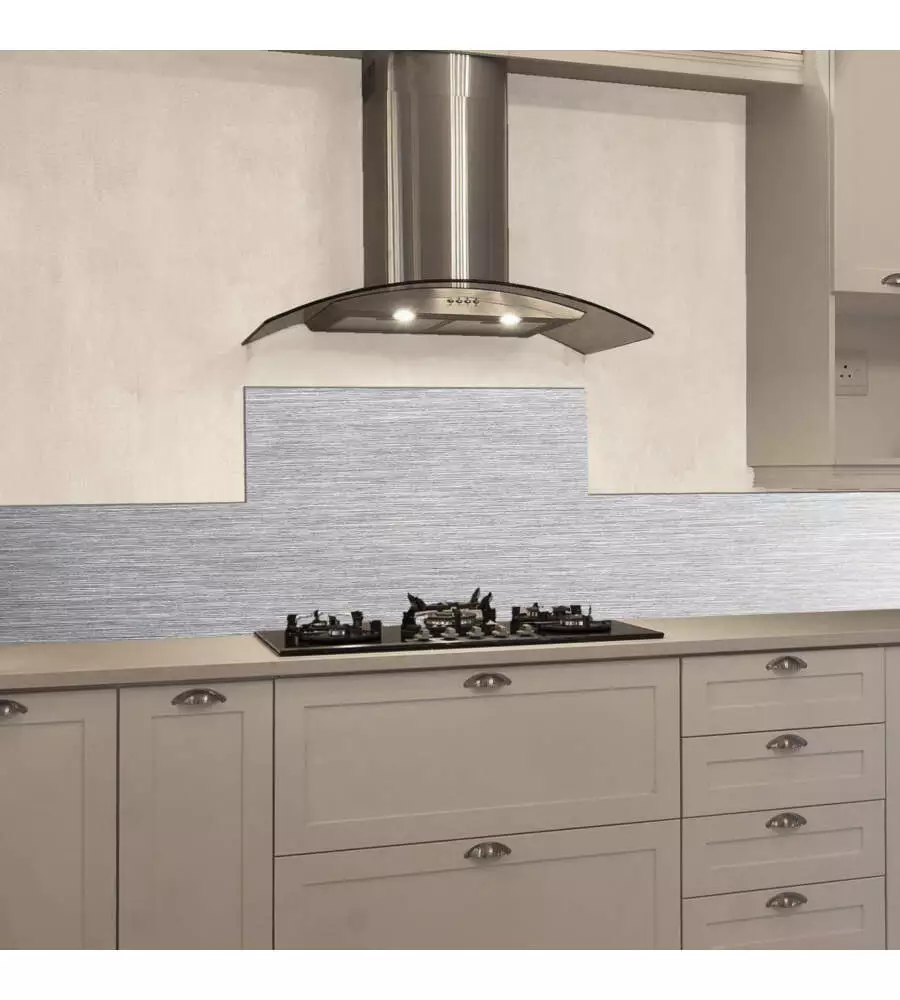 PARASCHIZZI DA CUCINA IN ALLUMINIO FANTASIA "BRUSHED", 84X60 CM