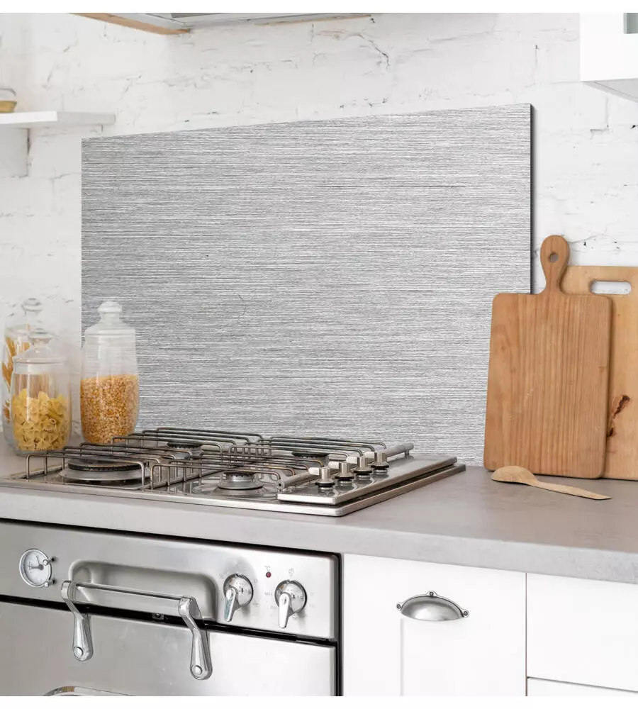 PARASCHIZZI DA CUCINA IN ALLUMINIO FANTASIA "BRUSHED", 84X60 CM