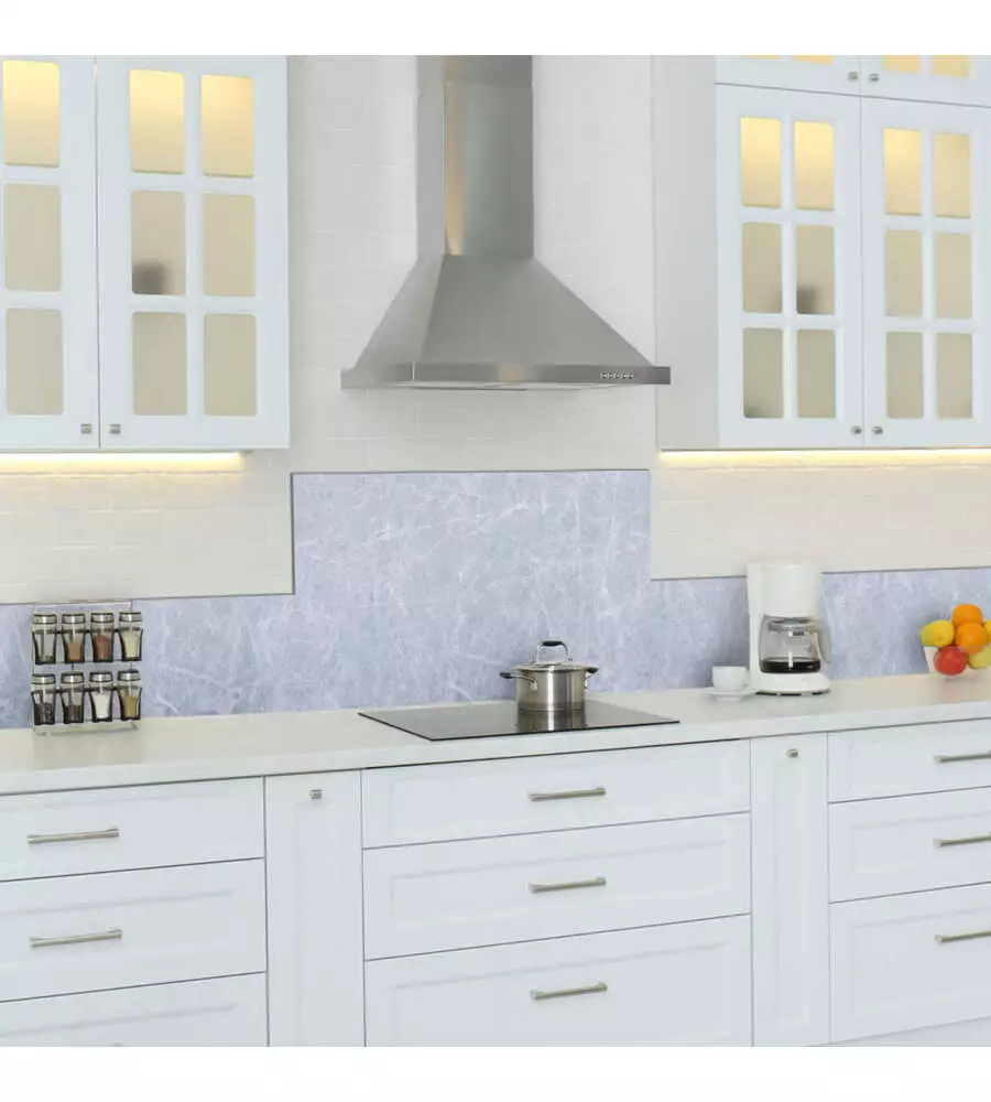 PARASCHIZZI DA CUCINA IN ALLUMINIO FANTASIA "MARBLE", 84X60 CM
