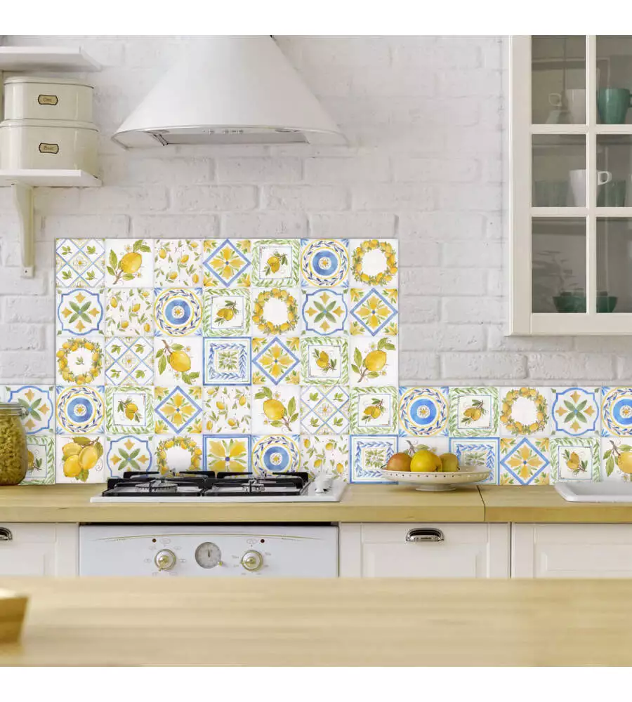 PARASCHIZZI DA CUCINA IN ALLUMINIO FANTASIA "LEMON", 84X60 CM