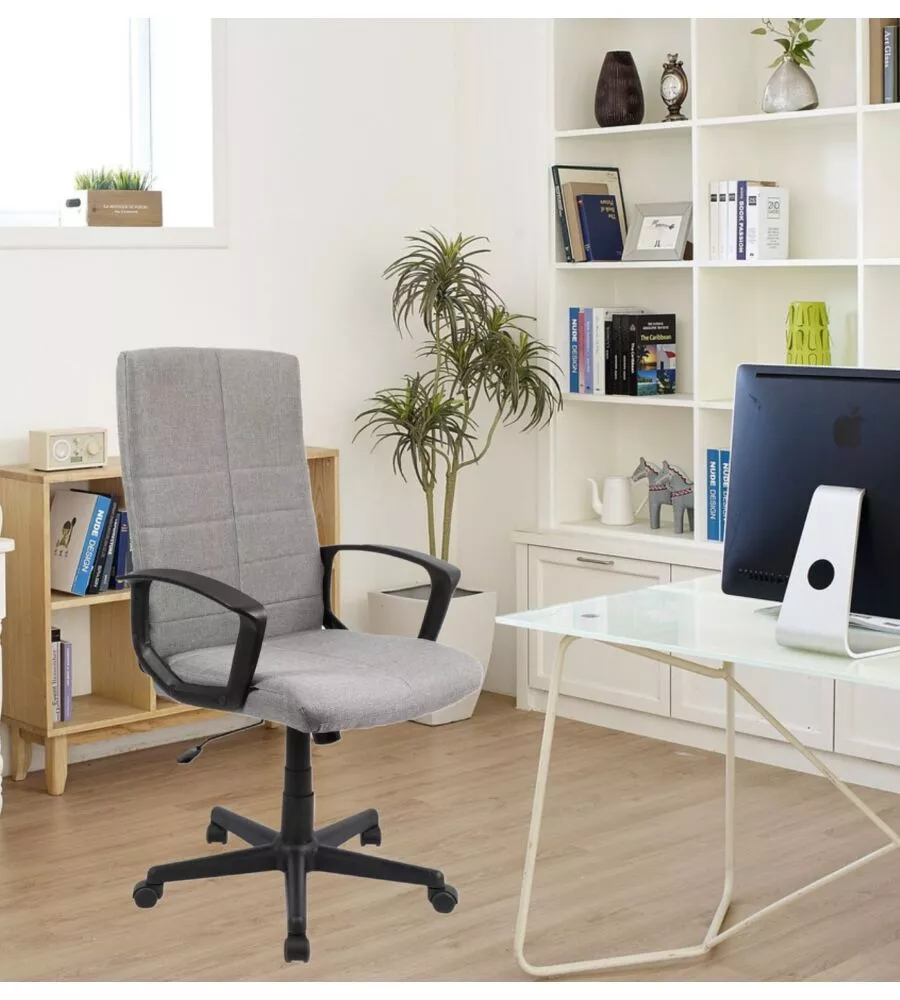 SEDIA DA UFFICIO BELLAHOME "MONTREAL" CON BRACCIOLI GRIGIA, 59X65X99/109 CM