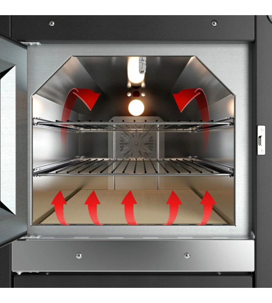 FORNO PIZZA A LEGNA FONTANA "PEOPLE 80X45" COLORE ANTRACITE 2 PIZZE