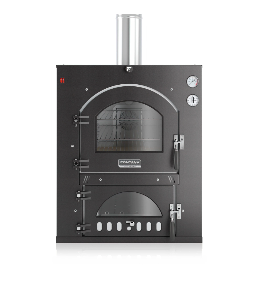 FORNO PIZZA A LEGNA AD INCASSO FONTANA "INC QV 57x45" COLORE ANTRACITE 1 PIZZA