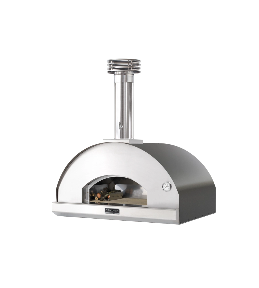 FORNO PIZZA A LEGNA FONTANA "MANGIAFUOCO" COLORE ANTRACITE 4 PIZZE