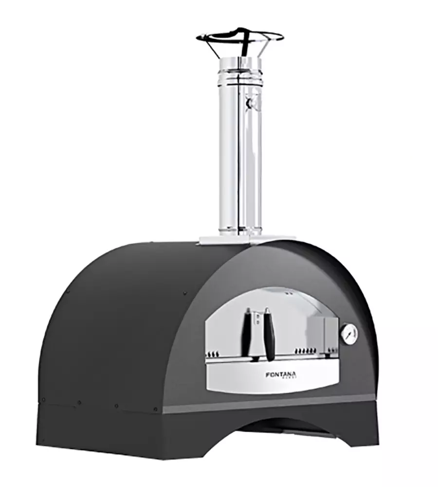 FORNO PIZZA A LEGNA FONTANA "AMALFI" COLORE ANTRACITE 3 PIZZE