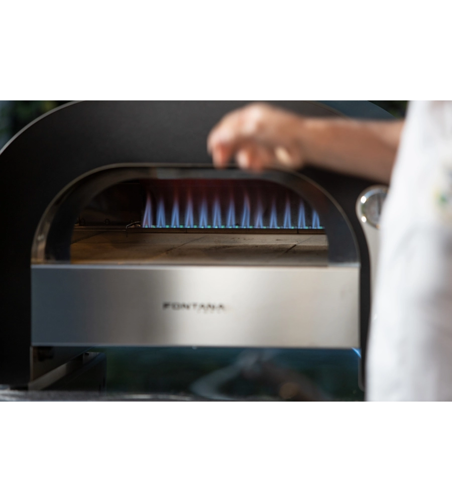 FORNO PIZZA A GAS FONTANA "MAESTRO 60" COLORE ANTRACITE 2 PIZZE